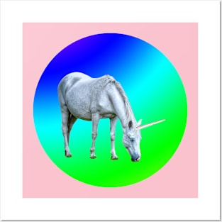 Unicorn eating the rainbow Posters and Art